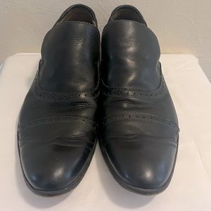Steve Madden Black Leather Slip-On Oxford Dress Shoes Size 11. Made in Portugal